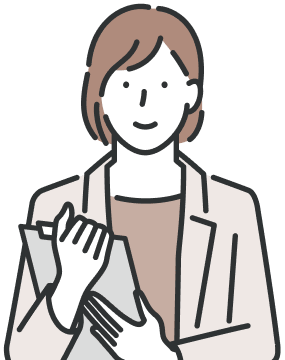 案内する女性スタッフのイラスト