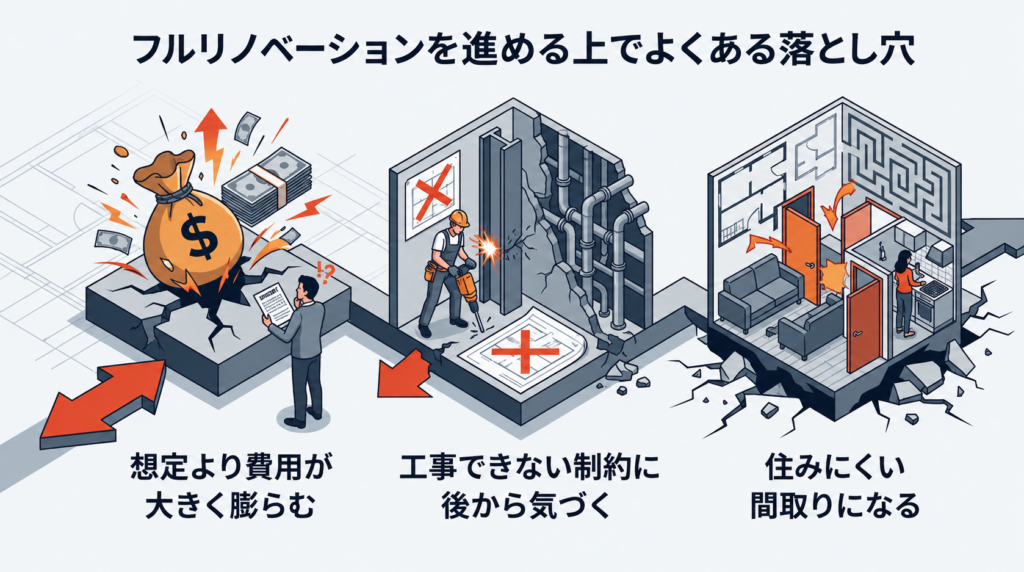 フルリノベーションを進める上でよくある落とし穴
