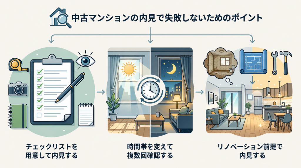 中古マンションの内見で失敗しないためのポイント