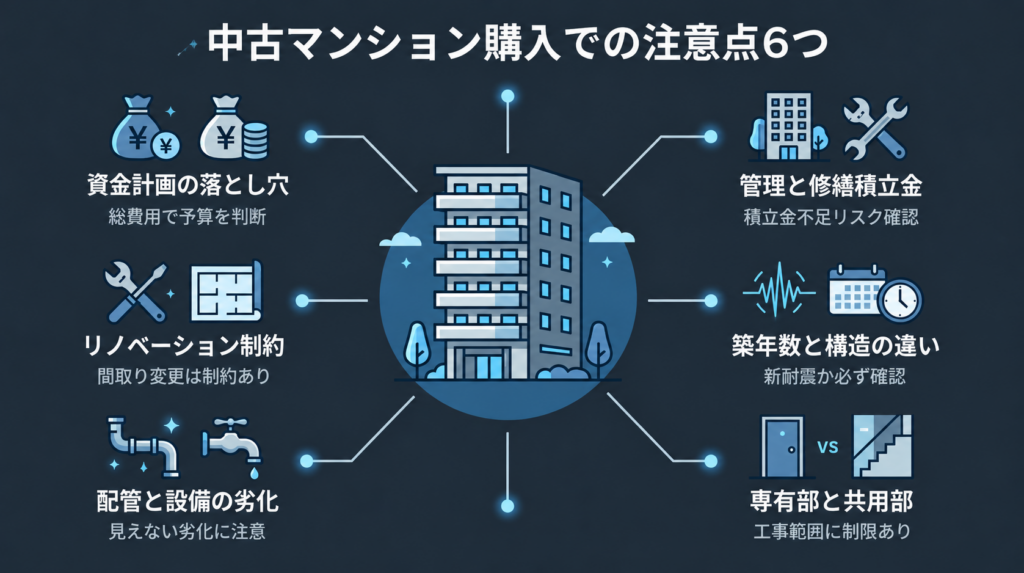 中古マンション購入での注意点6つ