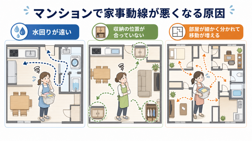 マンションで家事動線が悪くなる原因