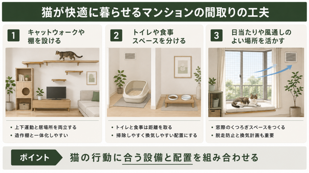 猫が快適に暮らせるマンションの間取りの工夫