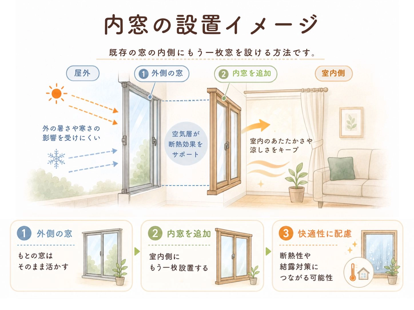 内窓の設置イメージ