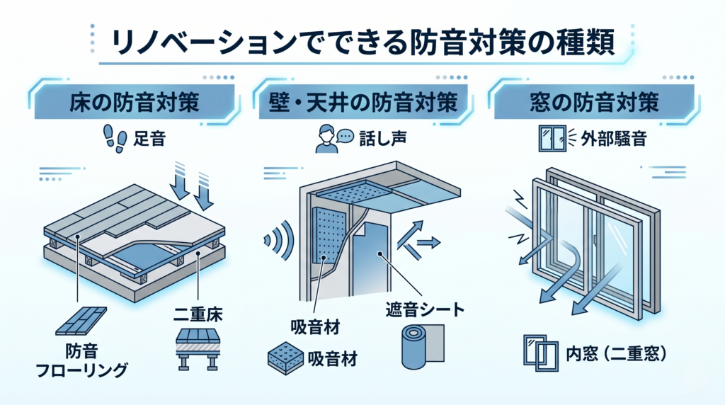 リノベーションでできる防音対策の種類